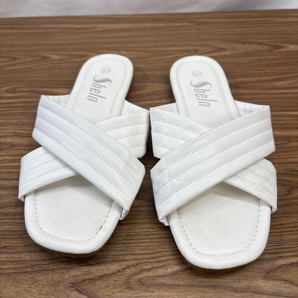 Sheln White Sandals Size 6.5 - Picture 4 of 5